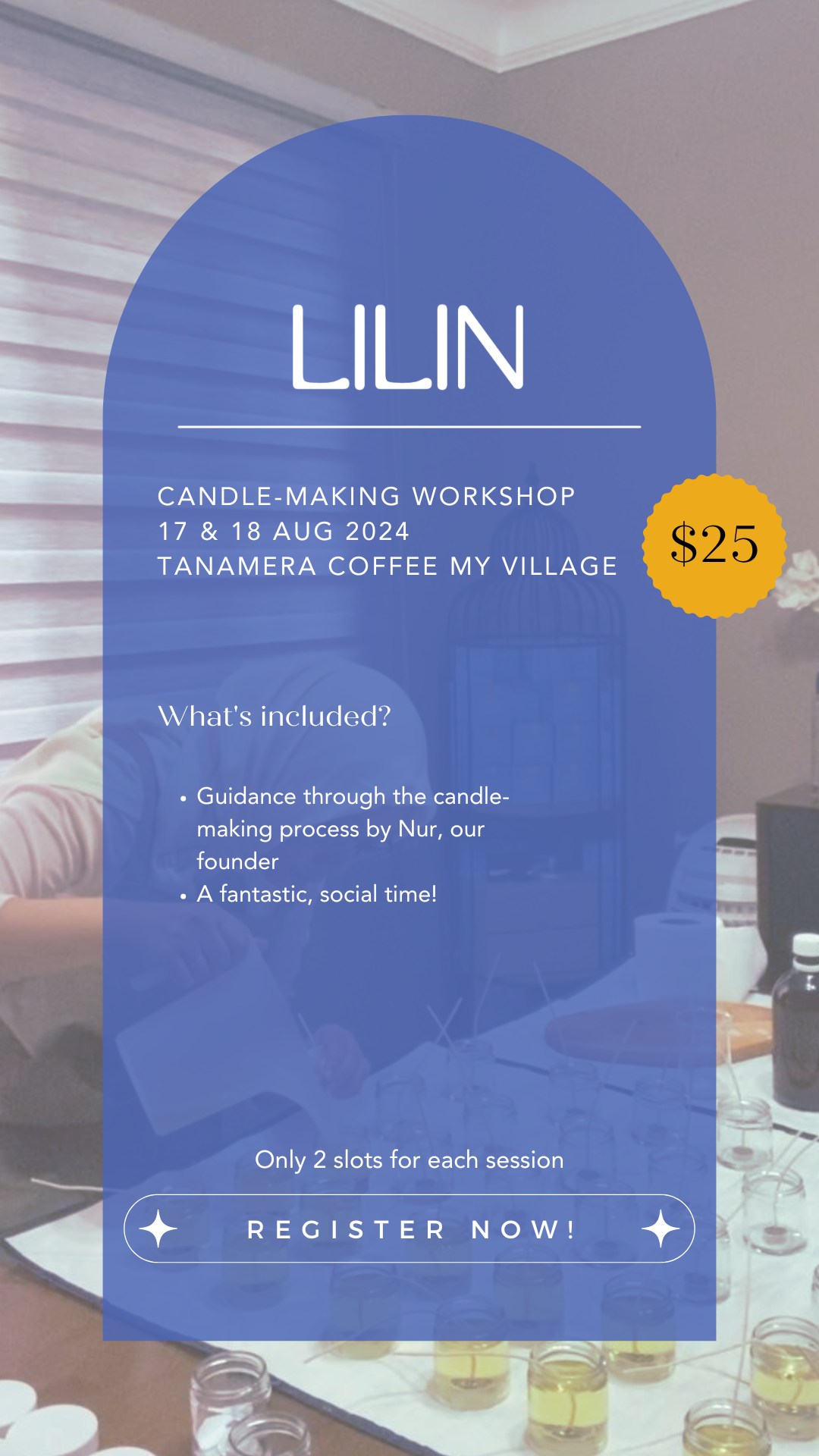 make your own candle at Tanamera Coffee myVillage